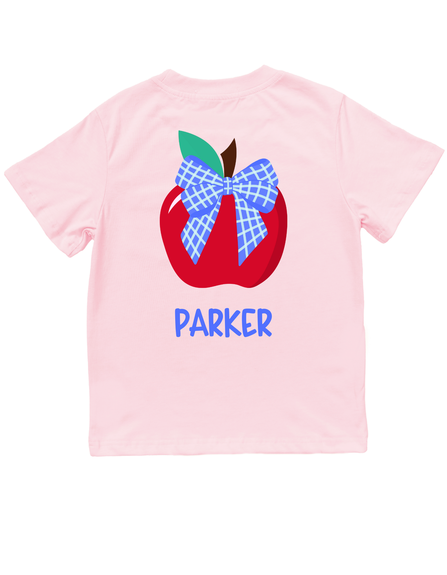 Jax and James Classic Apple Bow Youth Pocket Tee Light Pink Southern Lifestyle Apparel