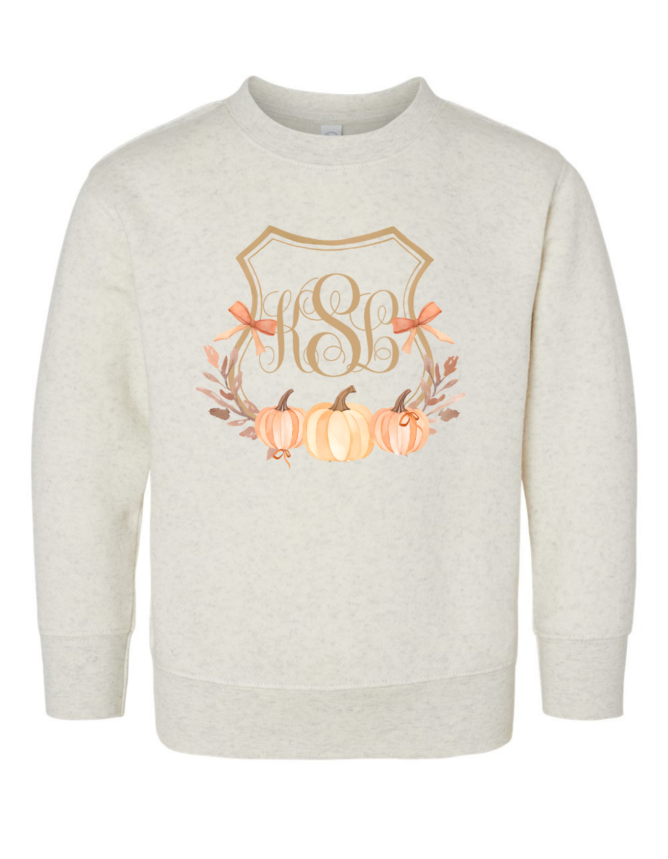 Boys + Girls Fall Pumpkins Crest Sweatshirt