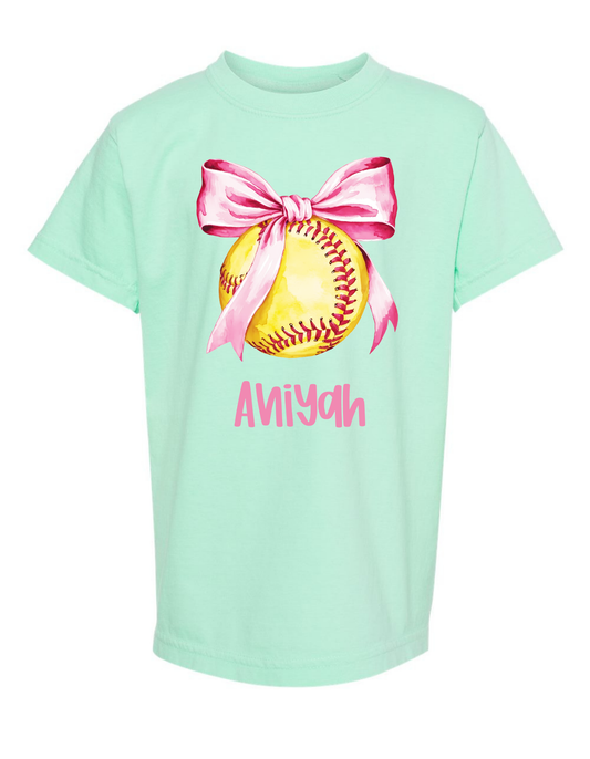 Coquette Softball Comfort Color Tee