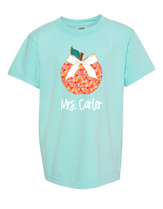 Jax and James Floral Apple Comfort Color Tee Chalky Mint Southern Lifestyle Apparel
