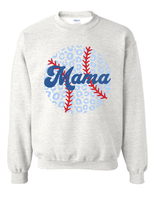 Baseball Cheetah Print Mama Sweatshirt and T-Shirt