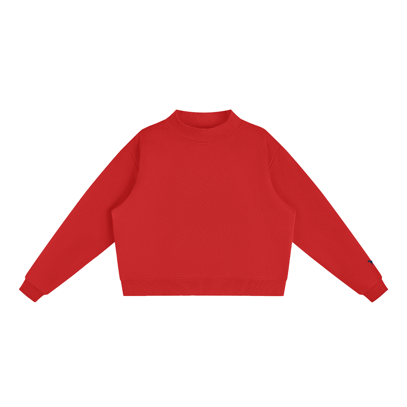 Essential Fleece Mock-Neck Crew Sweatshirt