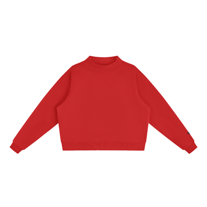 Essential Fleece Mock-Neck Crew Sweatshirt