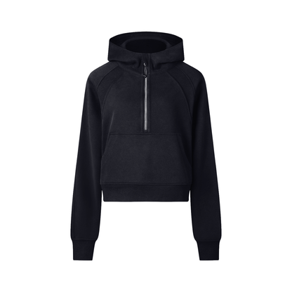 Studio Cropped Half-Zip Hoodie