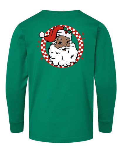 Retro Brown + White Santa Long Sleeve Specialty Tee