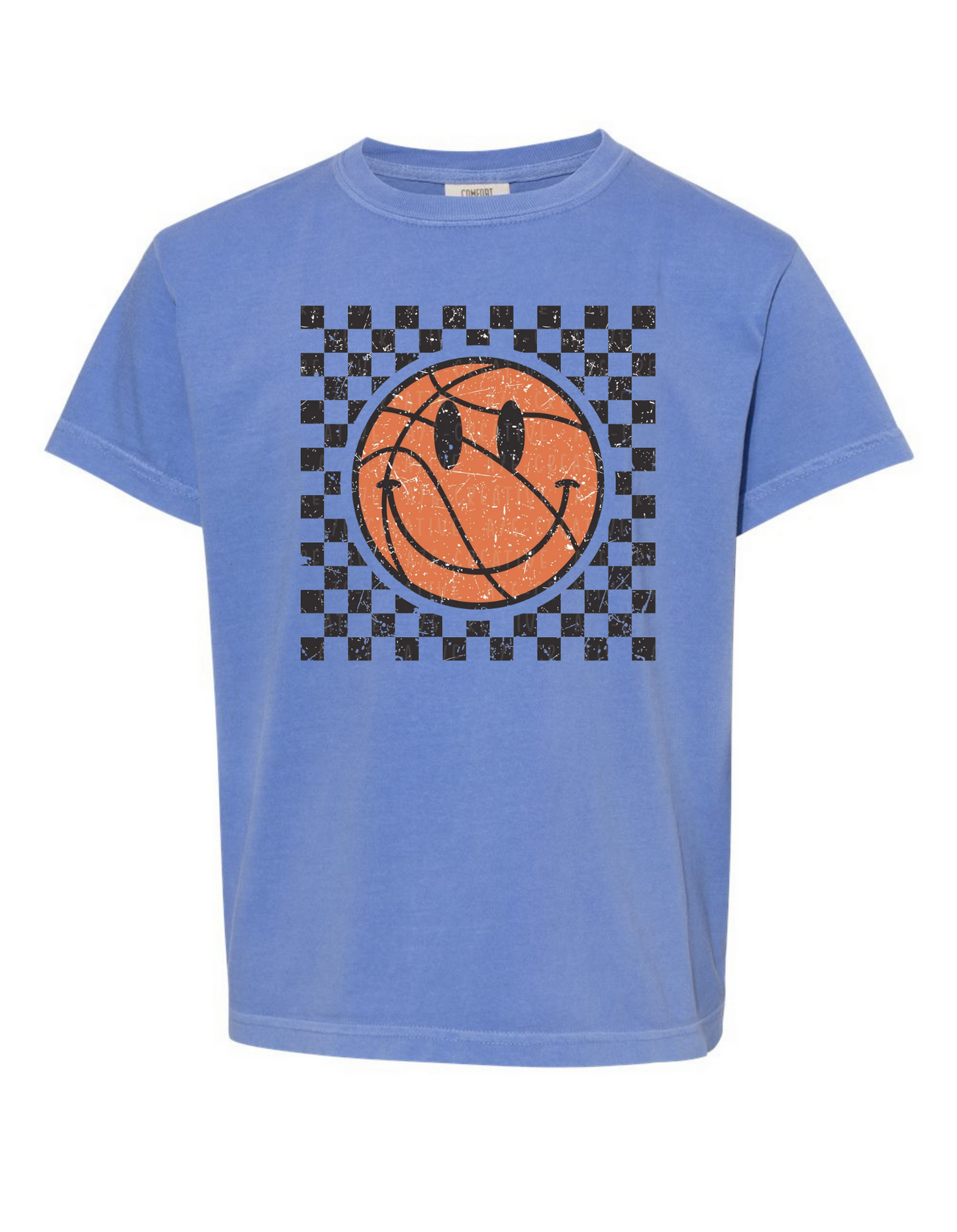 Retro Checkered Basketball Comfort Color Tee