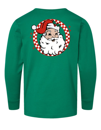 Retro Brown + White Santa Long Sleeve Specialty Tee