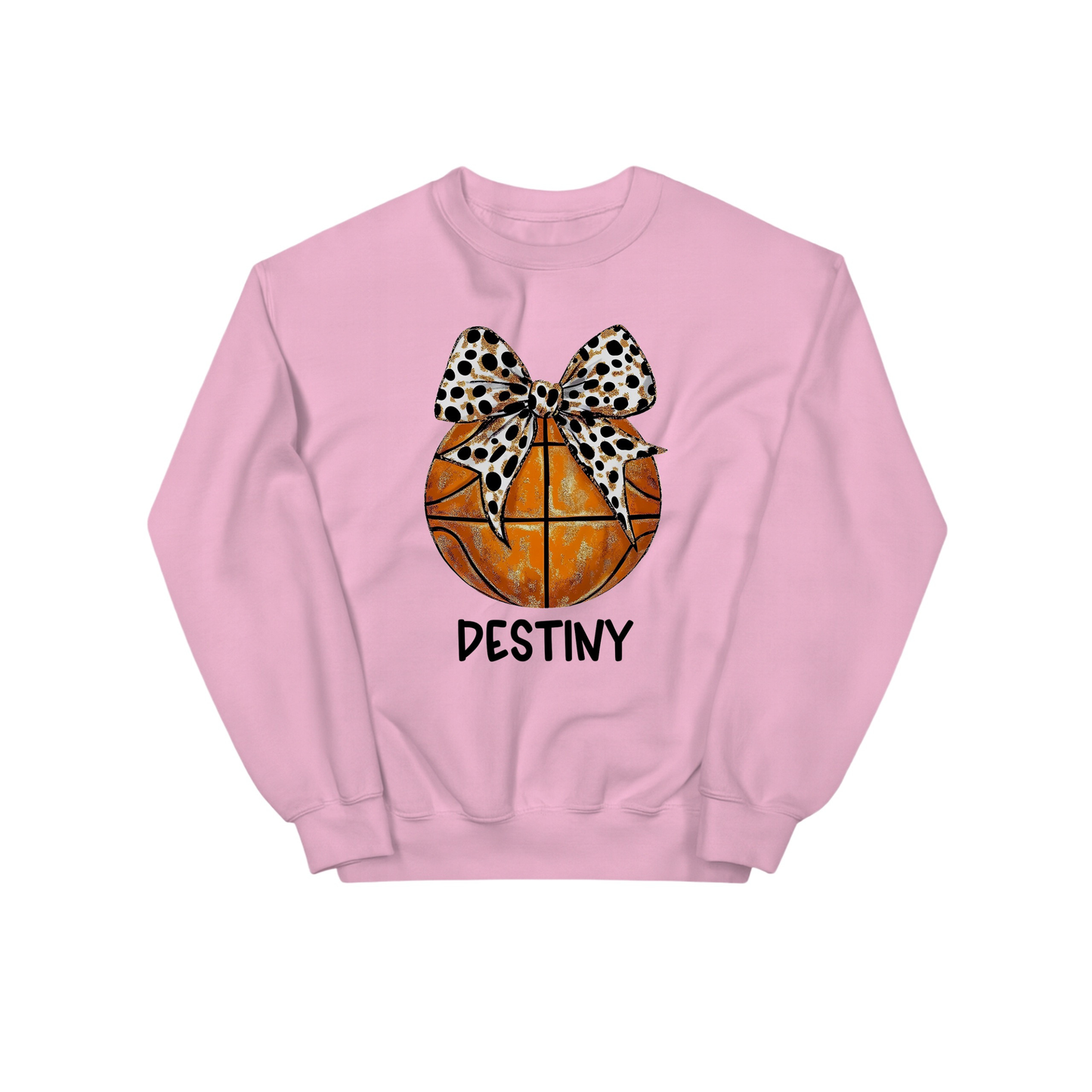 Basketball Bow Graphic Sweatshirt (Optional Personalization)
