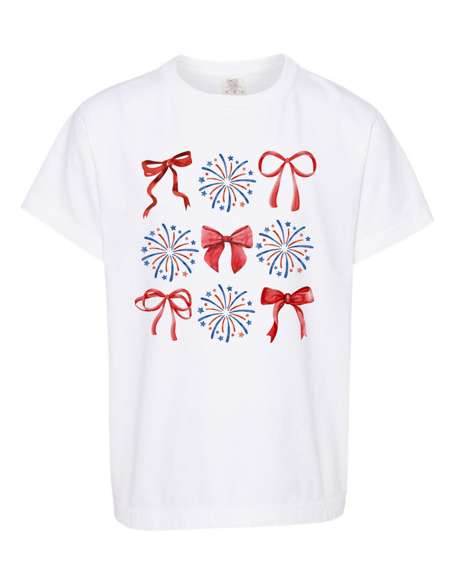 USA Fireworks + Bow Comfort Color Tee