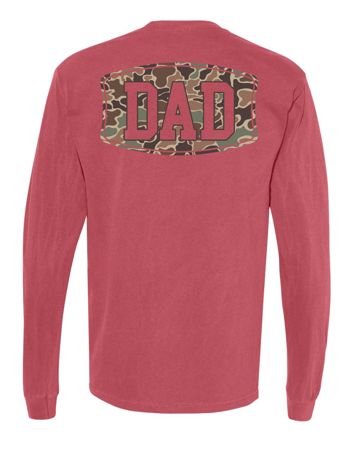 Camo Dad Comfort Color Long Sleeve Pocket Tee