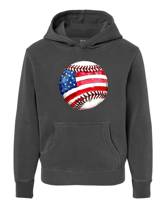 American Flag Baseball Hooded Sweatshirt