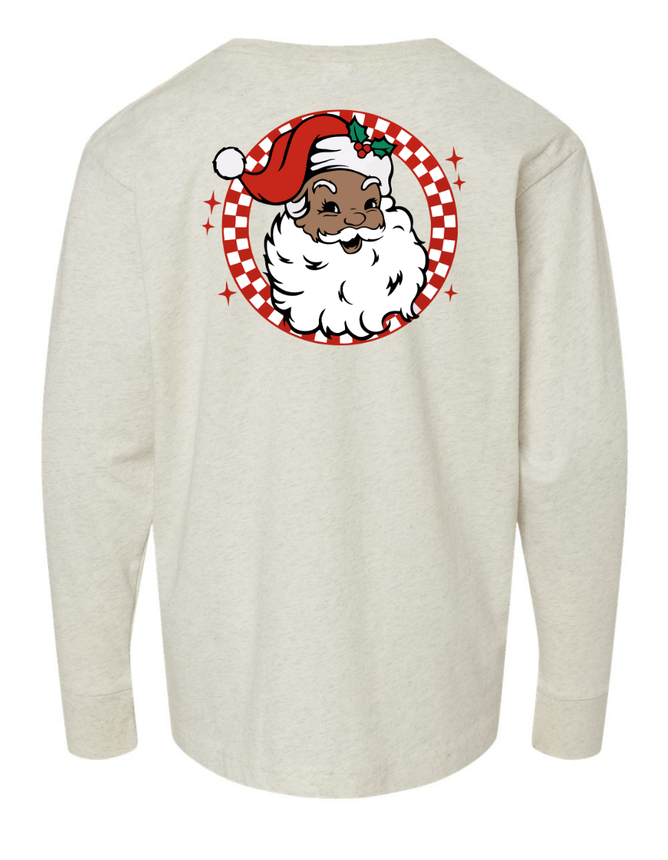 Retro Brown + White Santa Long Sleeve Specialty Tee