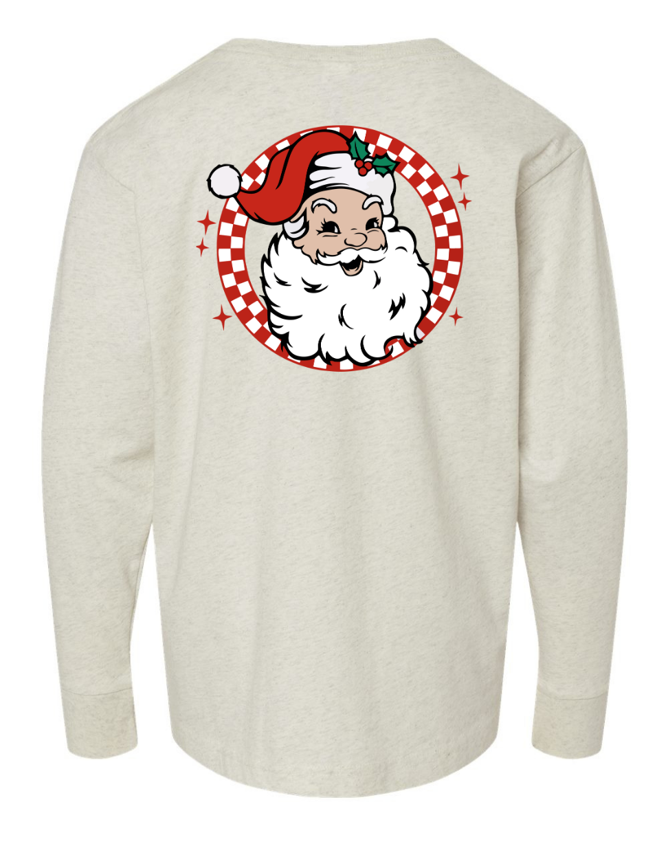 Retro Brown + White Santa Long Sleeve Specialty Tee