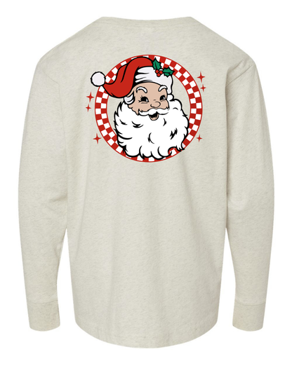 Retro Brown + White Santa Long Sleeve Specialty Tee