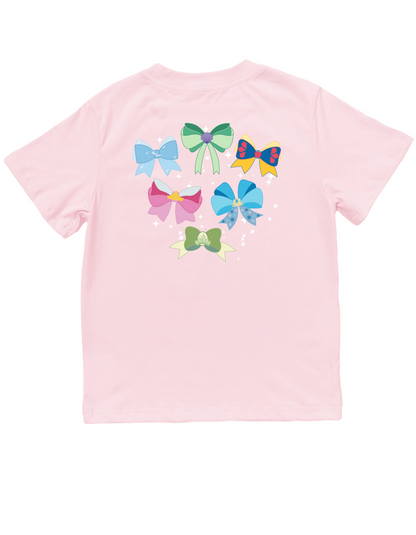 Jax and James Princess Bows Pocket Tee Light Pink Southern Lifestyle Apparel