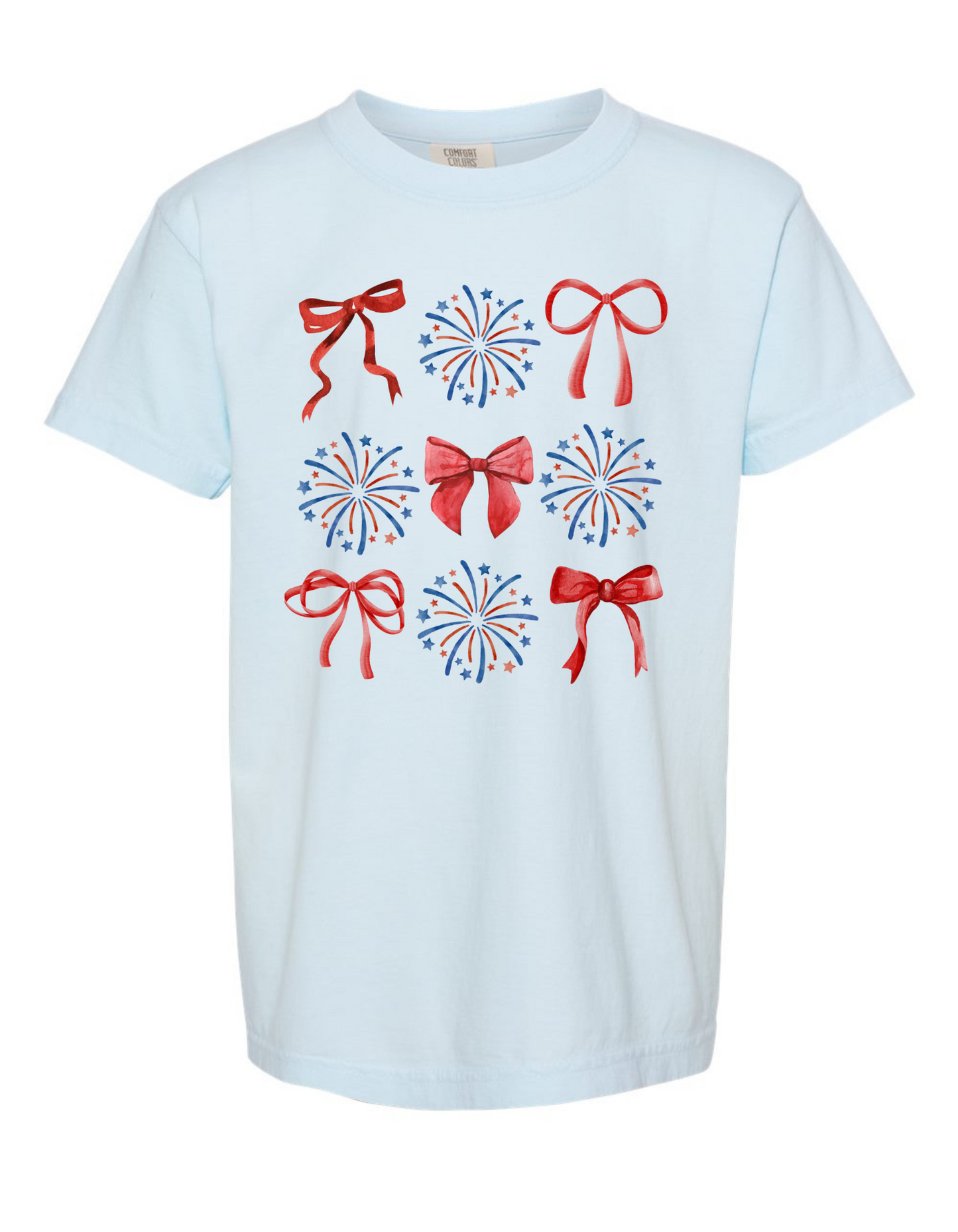 USA Fireworks + Bow Comfort Color Tee