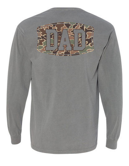 Camo Dad Comfort Color Long Sleeve Pocket Tee