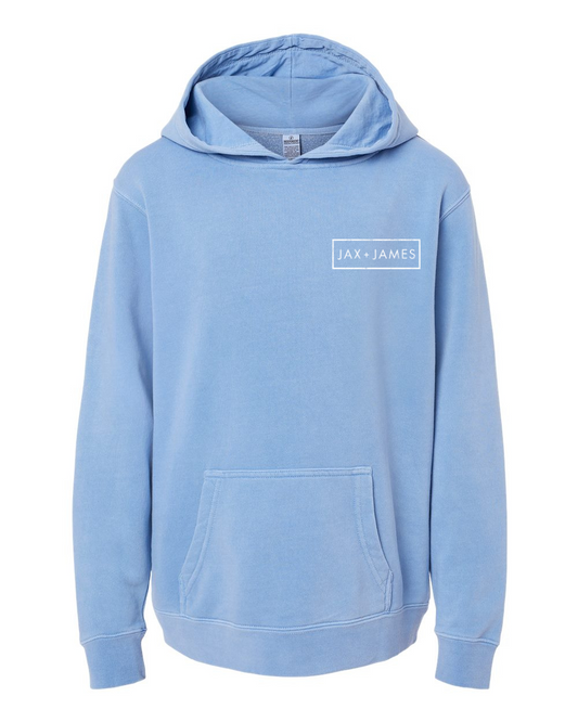 Custom Youth Midweight Pigment-Dyed Hooded Sweatshirt