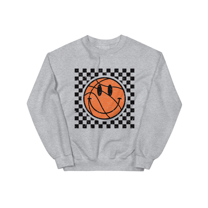 Retro Checkered Basketball Sweatshirt
