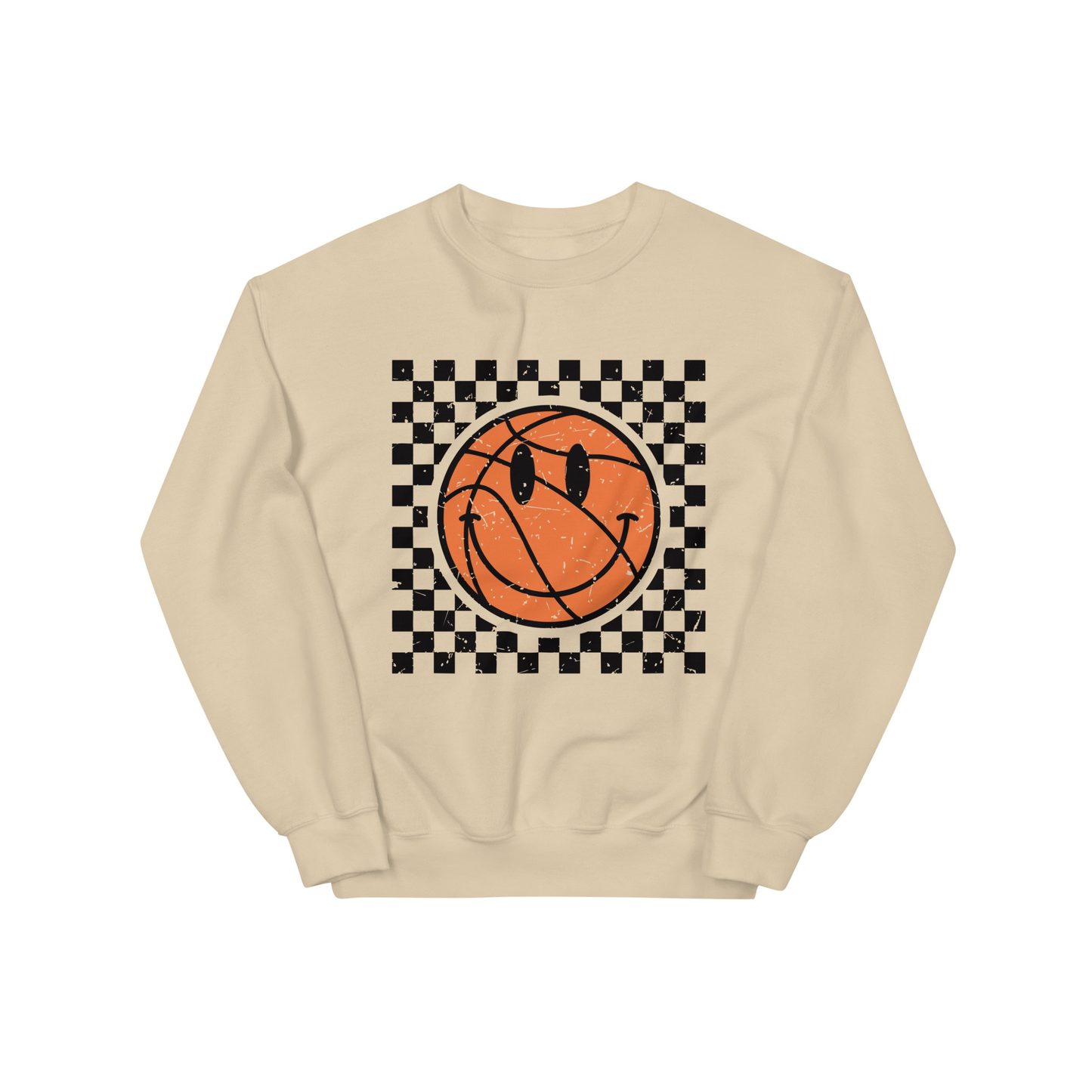 Retro Checkered Basketball Sweatshirt