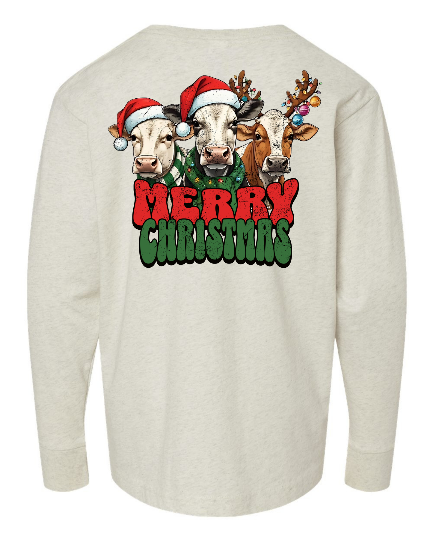 Merry Christmas Cows Long Sleeve Specialty Tee