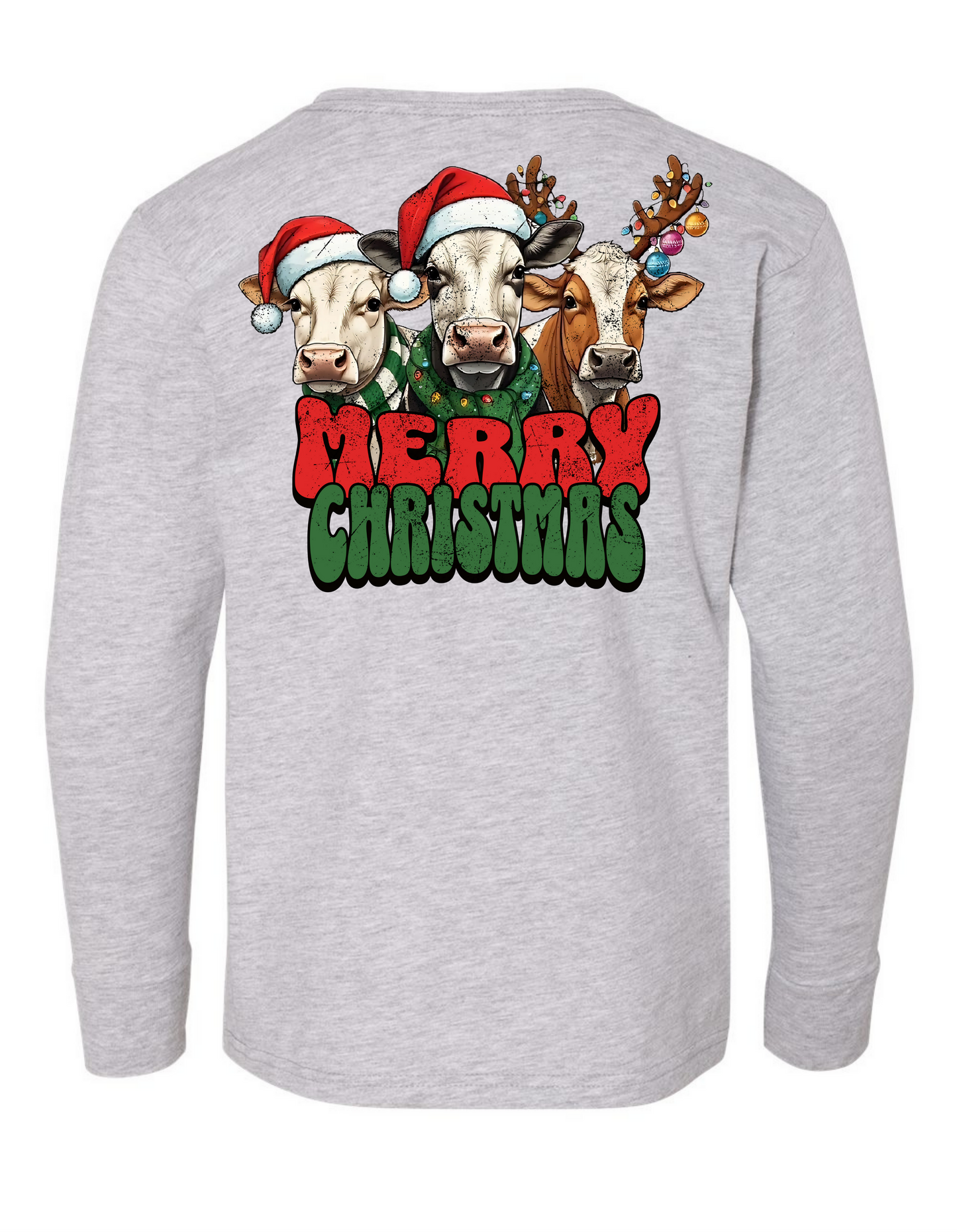 Merry Christmas Cows Long Sleeve Specialty Tee