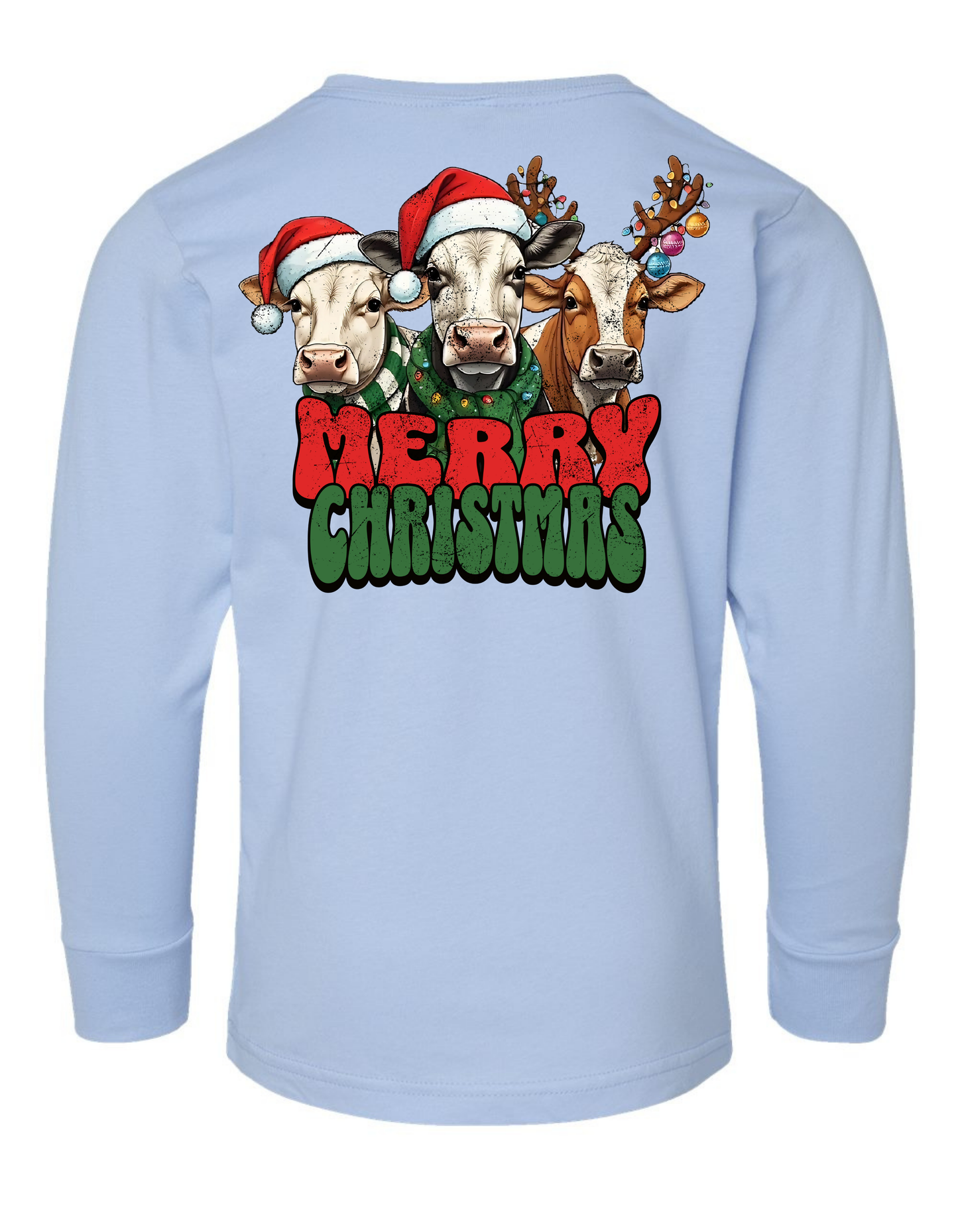 Merry Christmas Cows Long Sleeve Specialty Tee