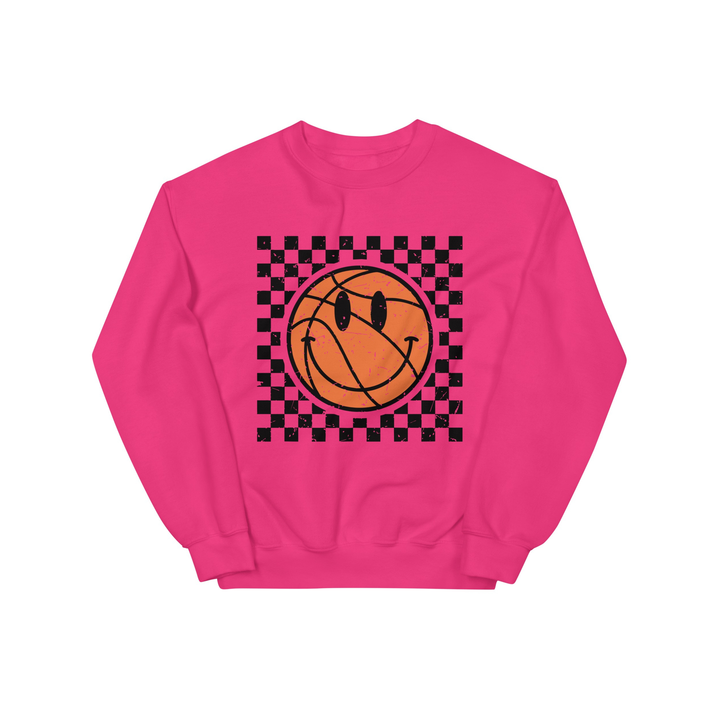 Retro Checkered Basketball Sweatshirt