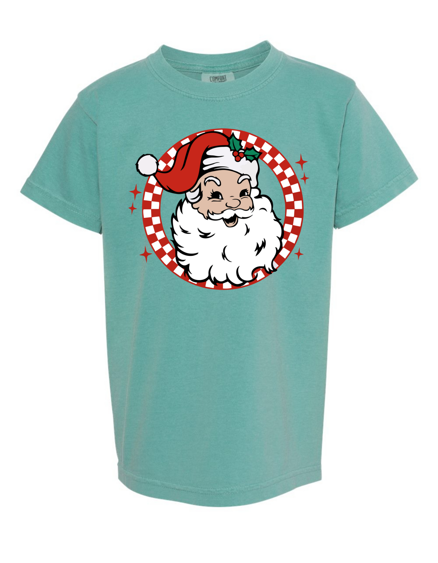 Retro Brown + White Santa Comfort Color Tee