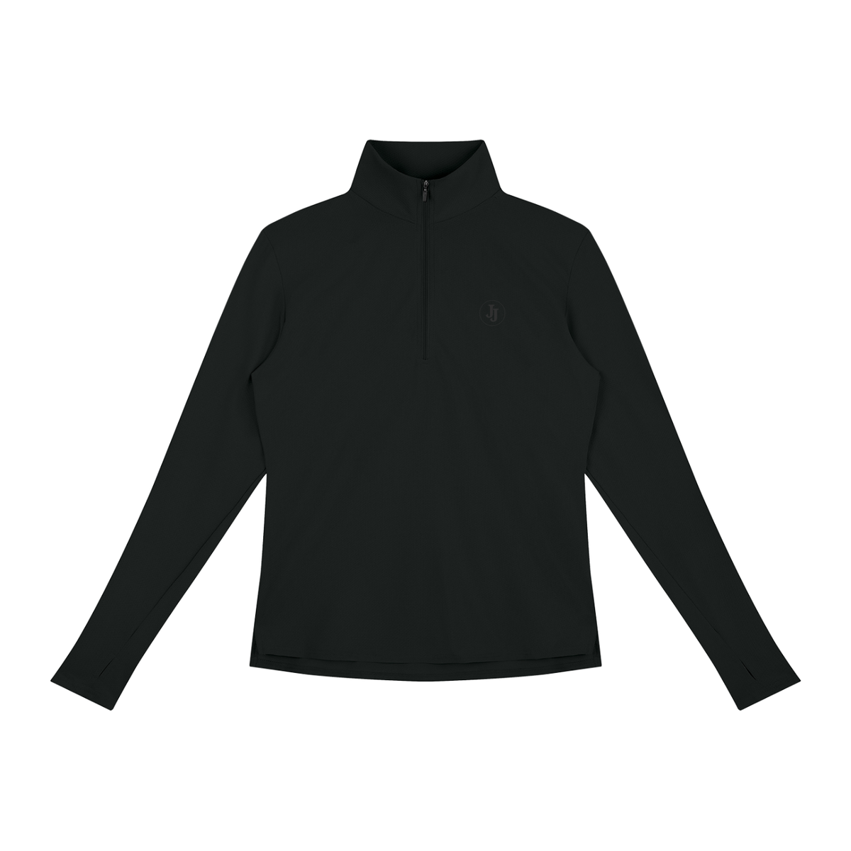 Jax and James Studio Waffle Quarter-Zip — a waffle-textured quarter-zip pullover with thumbholes at the cuffs