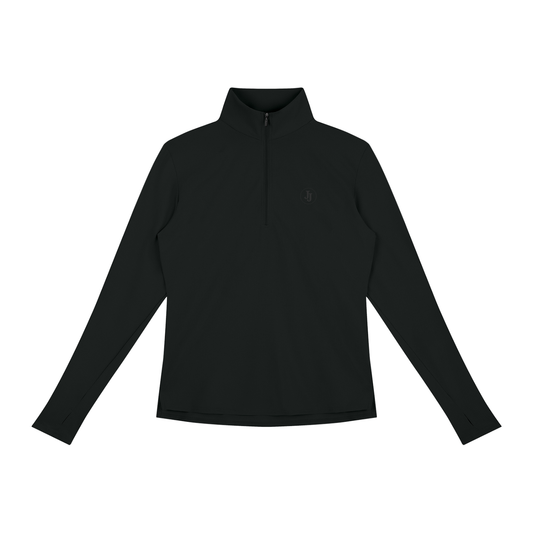 Jax and James Studio Waffle Quarter-Zip — a waffle-textured quarter-zip pullover with thumbholes at the cuffs