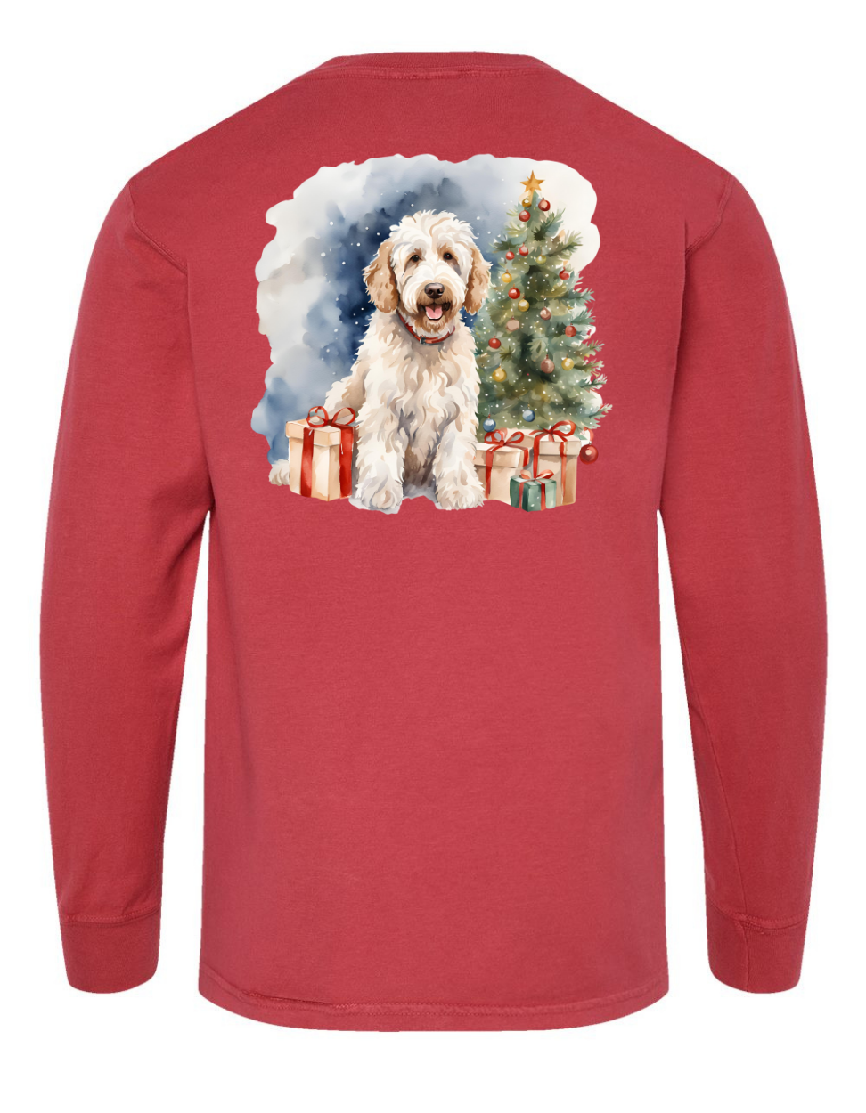 Christmas Doodle Long Sleeve Comfort Colors + ComfortWash Tee