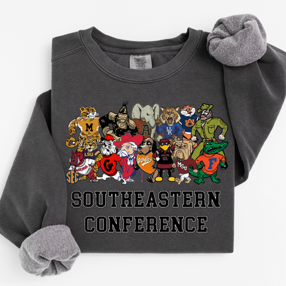 Original Vintage SEC College Mascots Graphic Sweatshirt