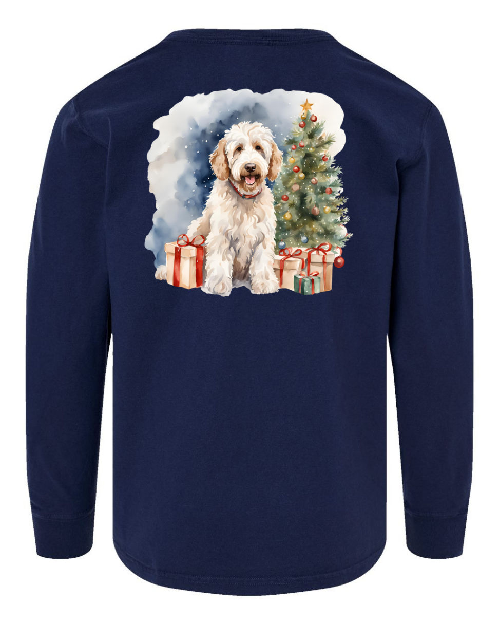 Christmas Doodle Long Sleeve Comfort Colors + ComfortWash Tee