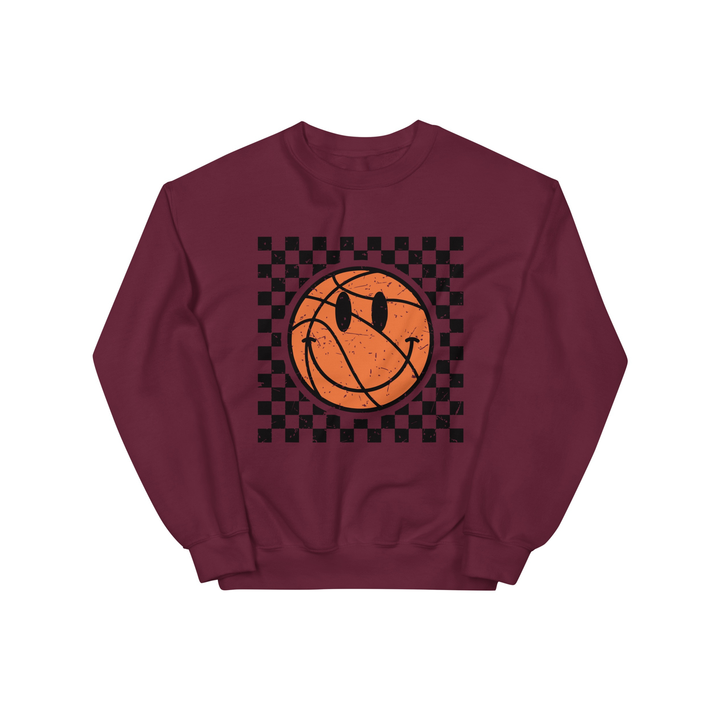 Retro Checkered Basketball Sweatshirt