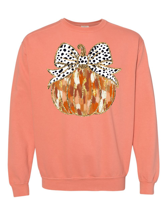 Gold Coquette Pumpkin Sweatshirt