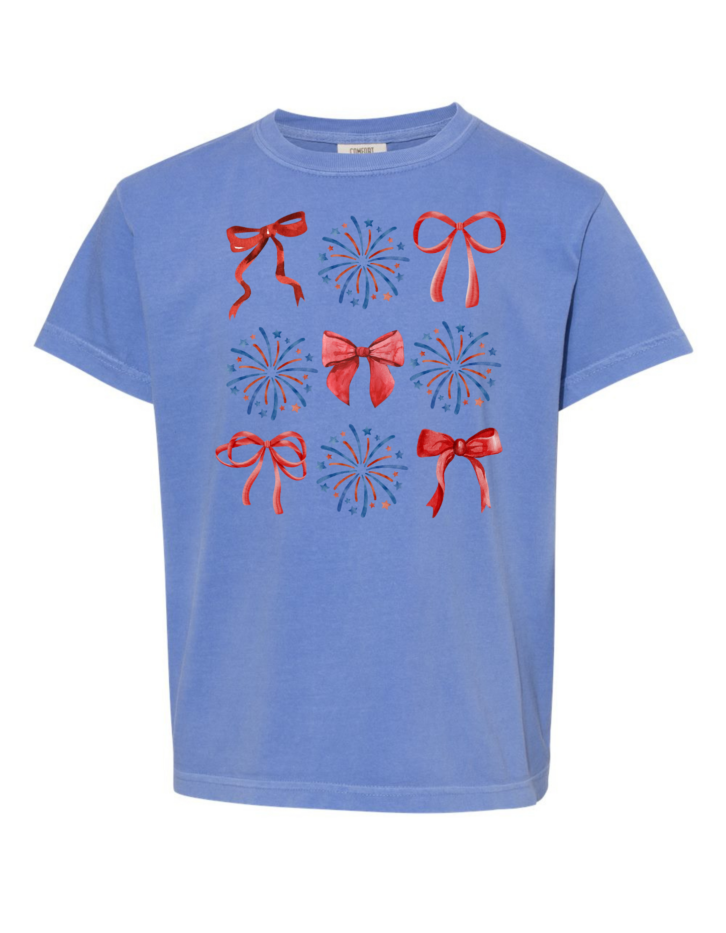 USA Fireworks + Bow Comfort Color Tee