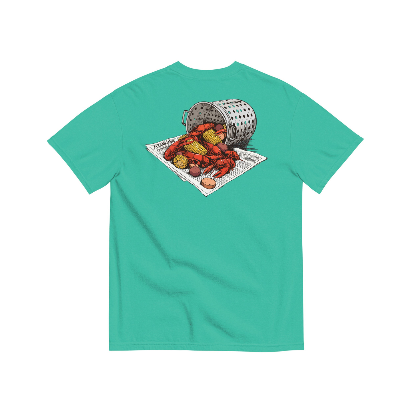 Jax and James Southern Crawfish Boil Tee Island Green Southern Lifestyle Apparel