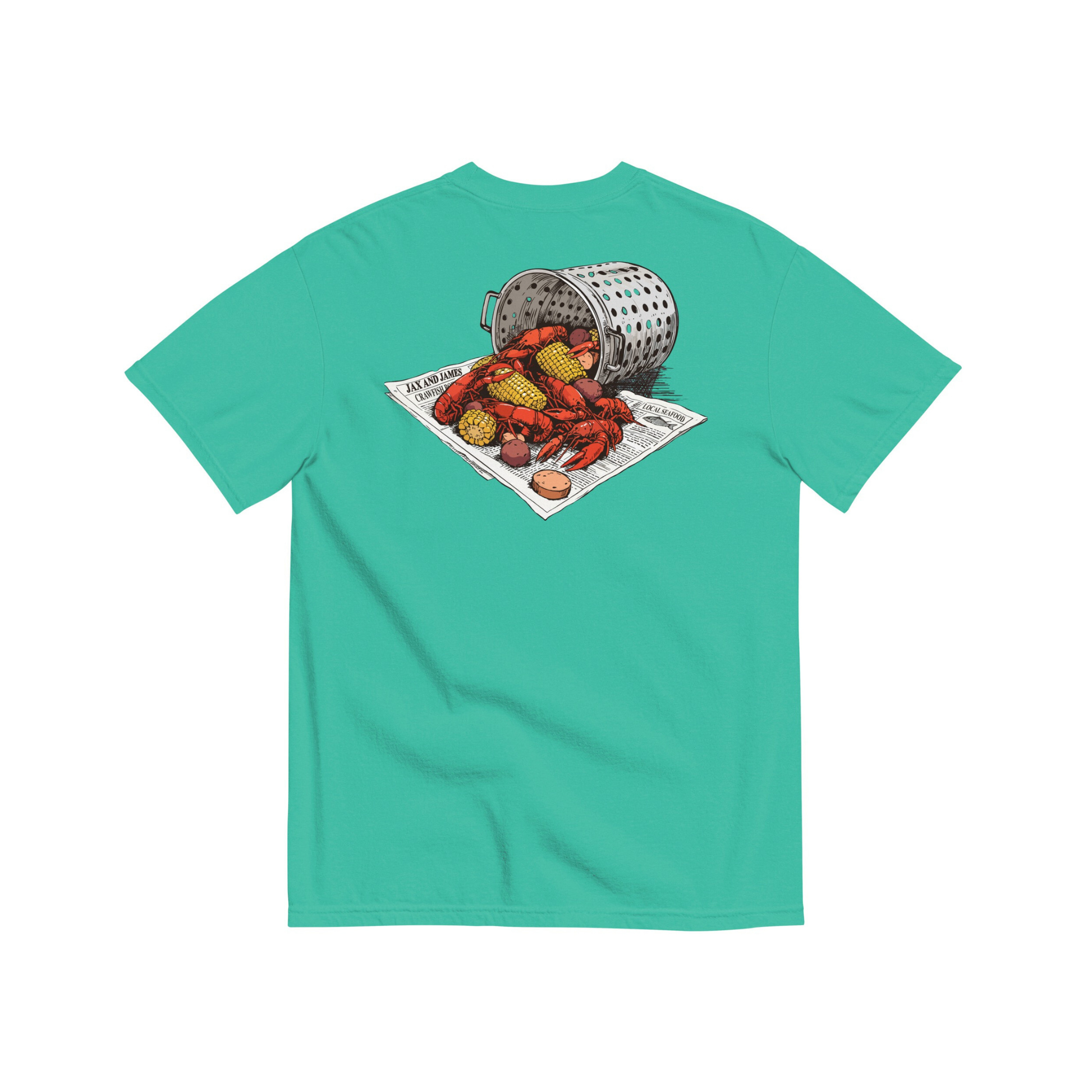 Jax and James Southern Crawfish Boil Tee Island Green Southern Lifestyle Apparel
