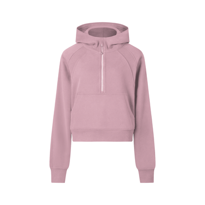 Studio Cropped Half-Zip Hoodie