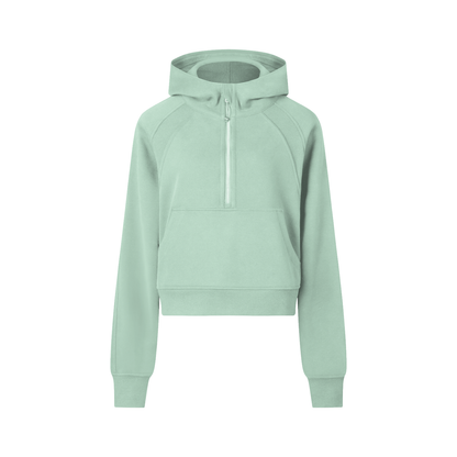 Studio Cropped Half-Zip Hoodie