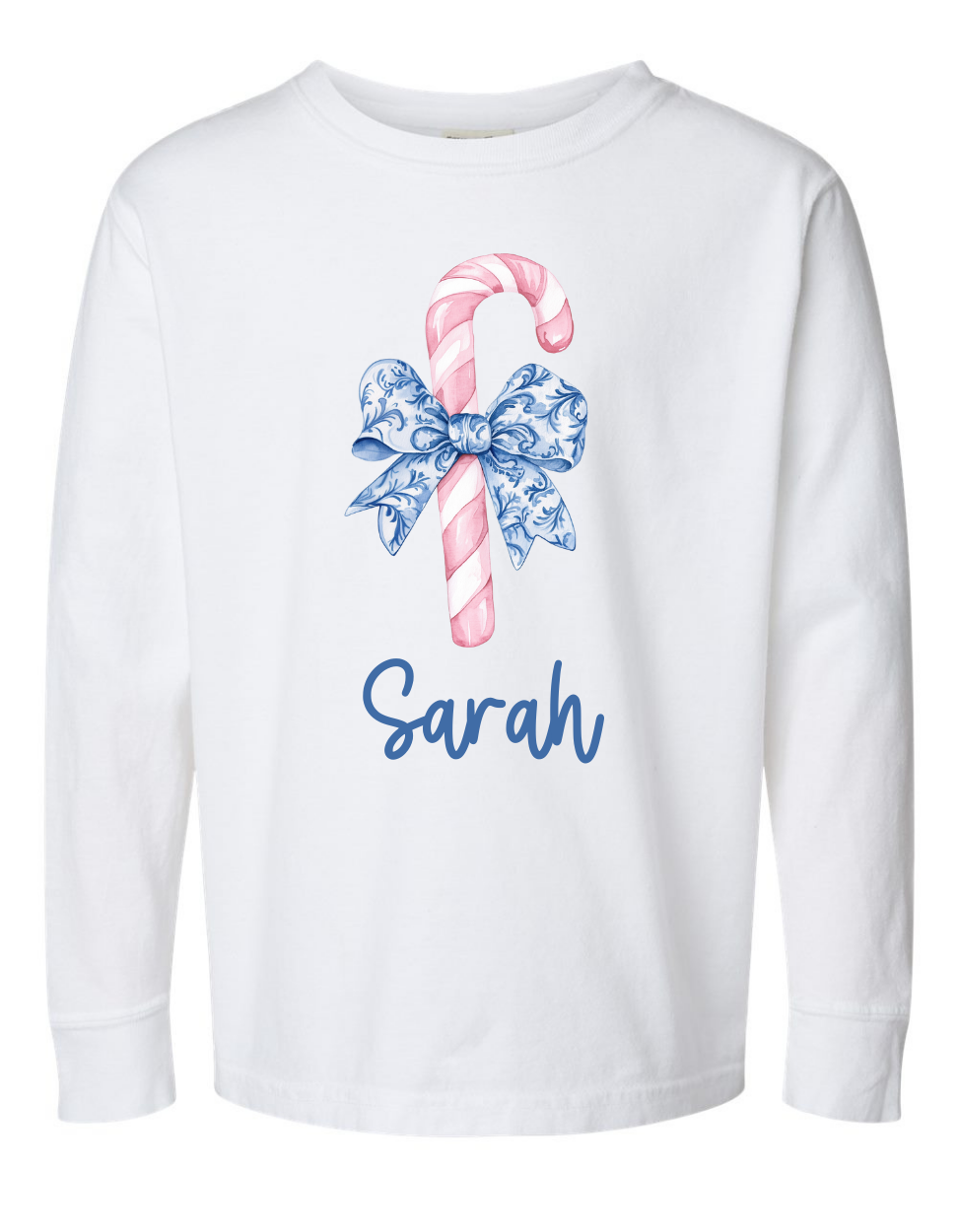 Chinoiserie Candy Cane Long Sleeve Comfort Colors + ComfortWash Tee