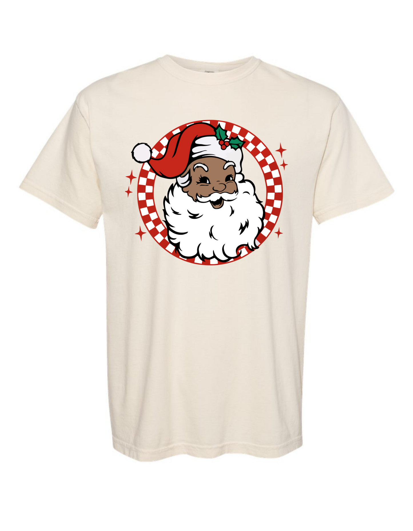 Retro Brown + White Santa Comfort Color Tee