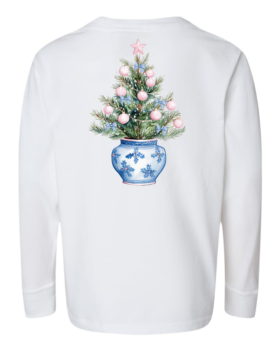 Chinoiserie Christmas Tree Long Sleeve Comfort Colors + ComfortWash Tee