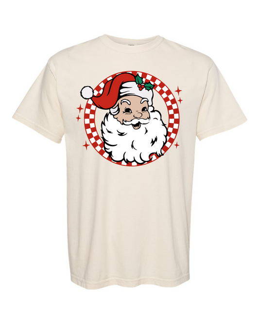 Retro Brown + White Santa Comfort Color Tee