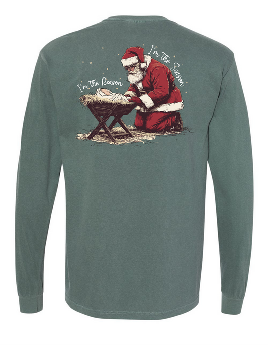 Jesus- The Reason for the Season Long Sleeve Comfort Color Tee