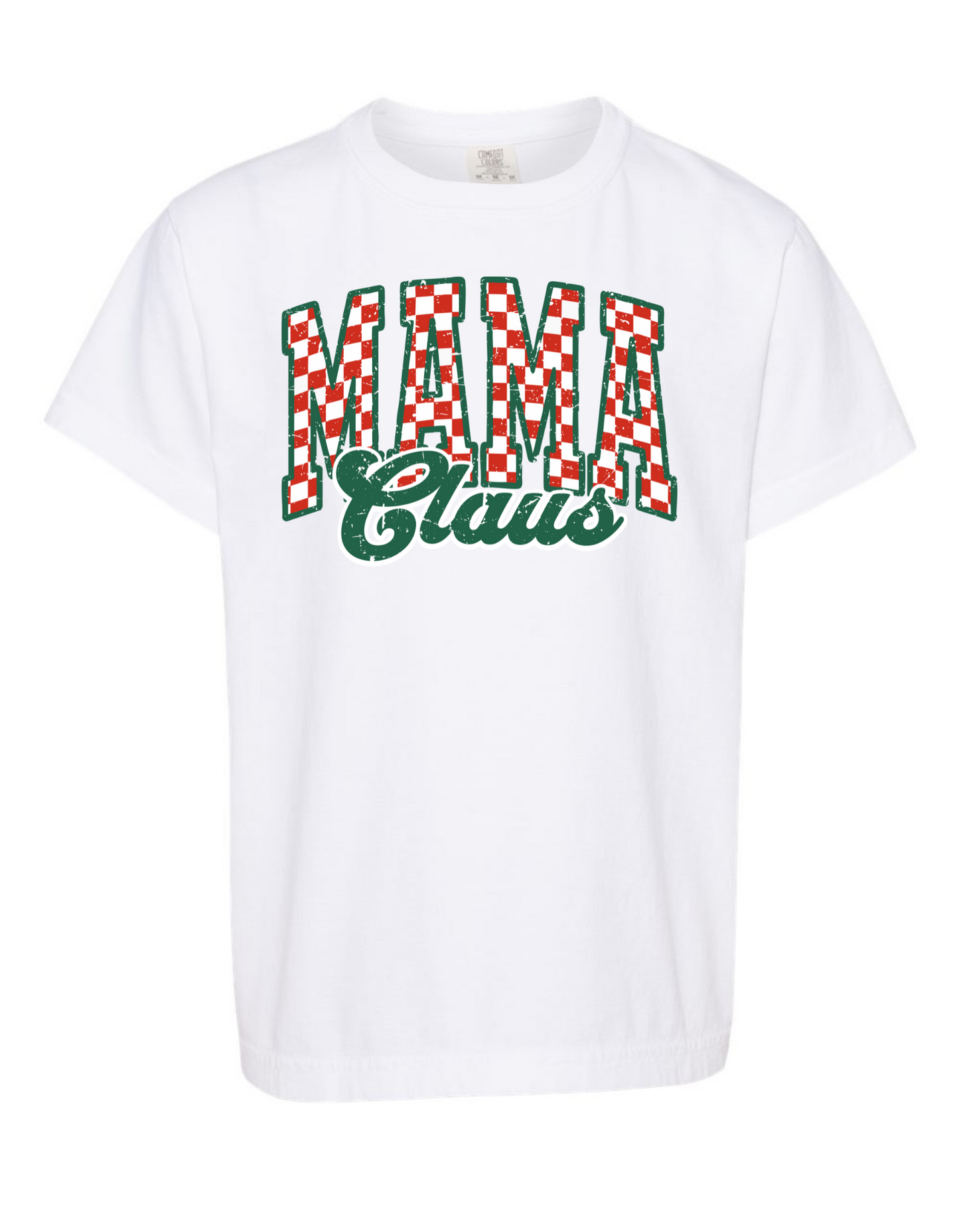 Retro Check Mama Claus Comfort Color Tee