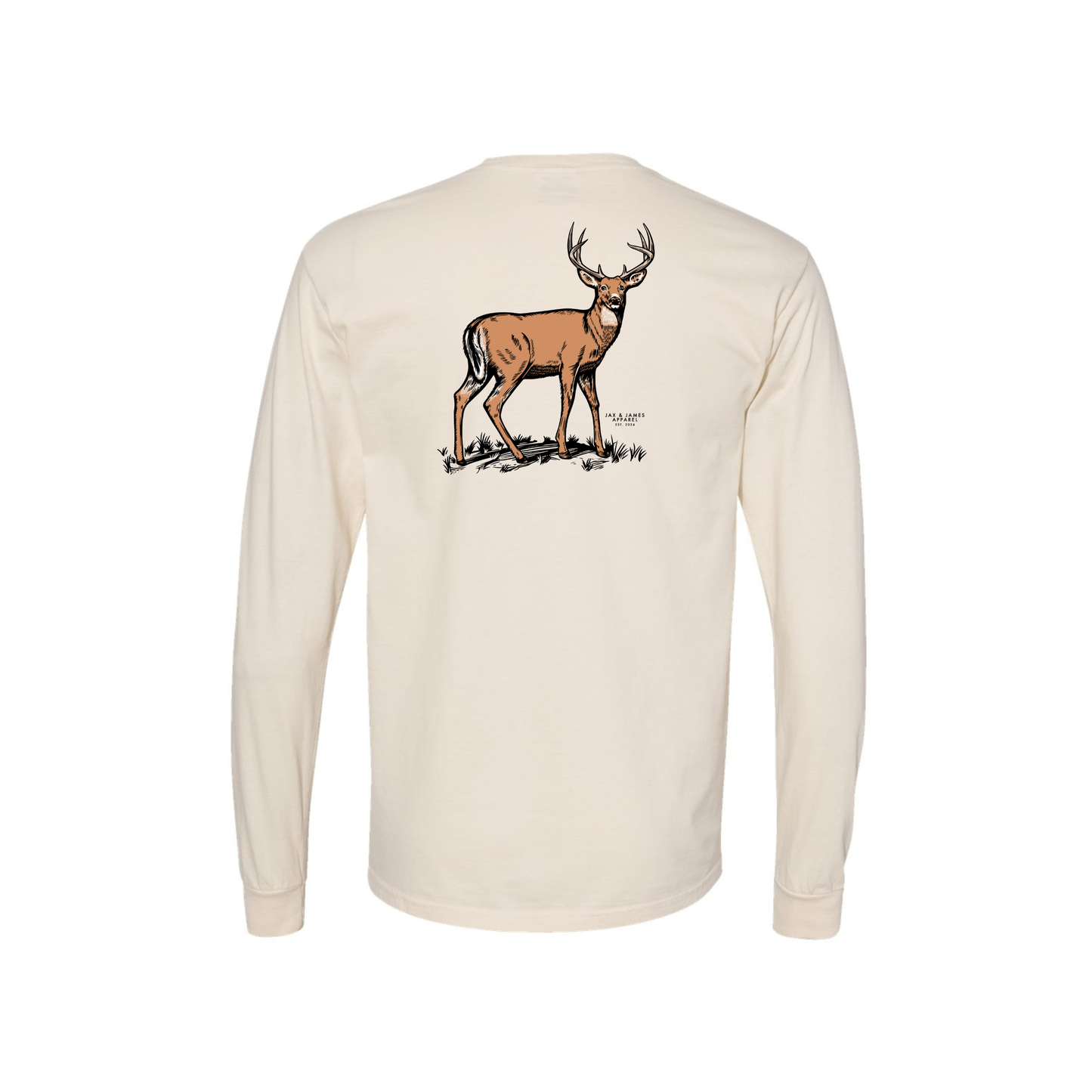 White Tail Deer Long Sleeve Graphic Tee