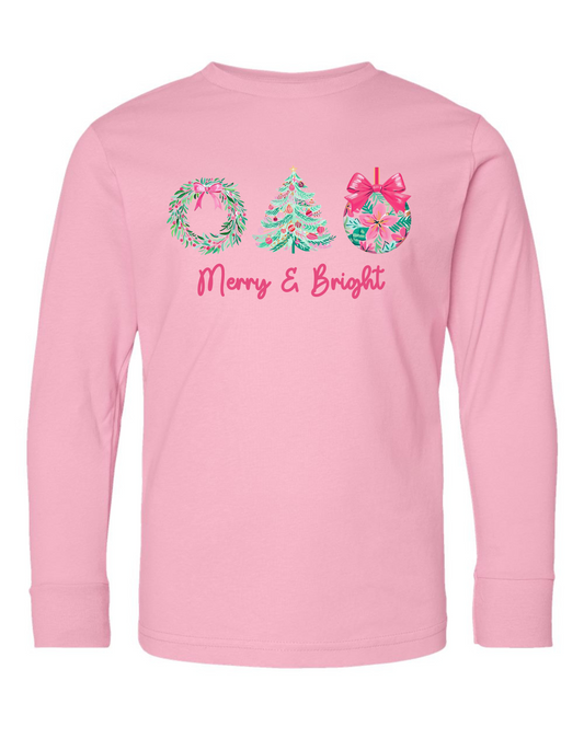 Merry & Bright Long Sleeve Specialty Tee