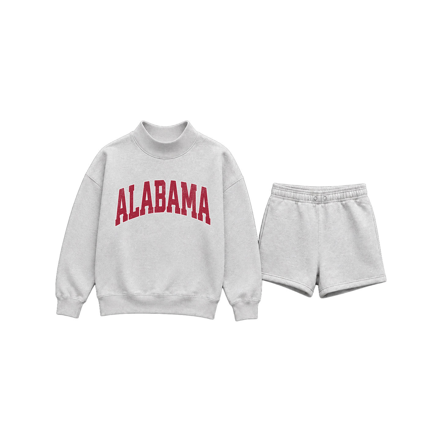 Custom Mockneck Sweatshirt Short Set | State Letters or Arch Design